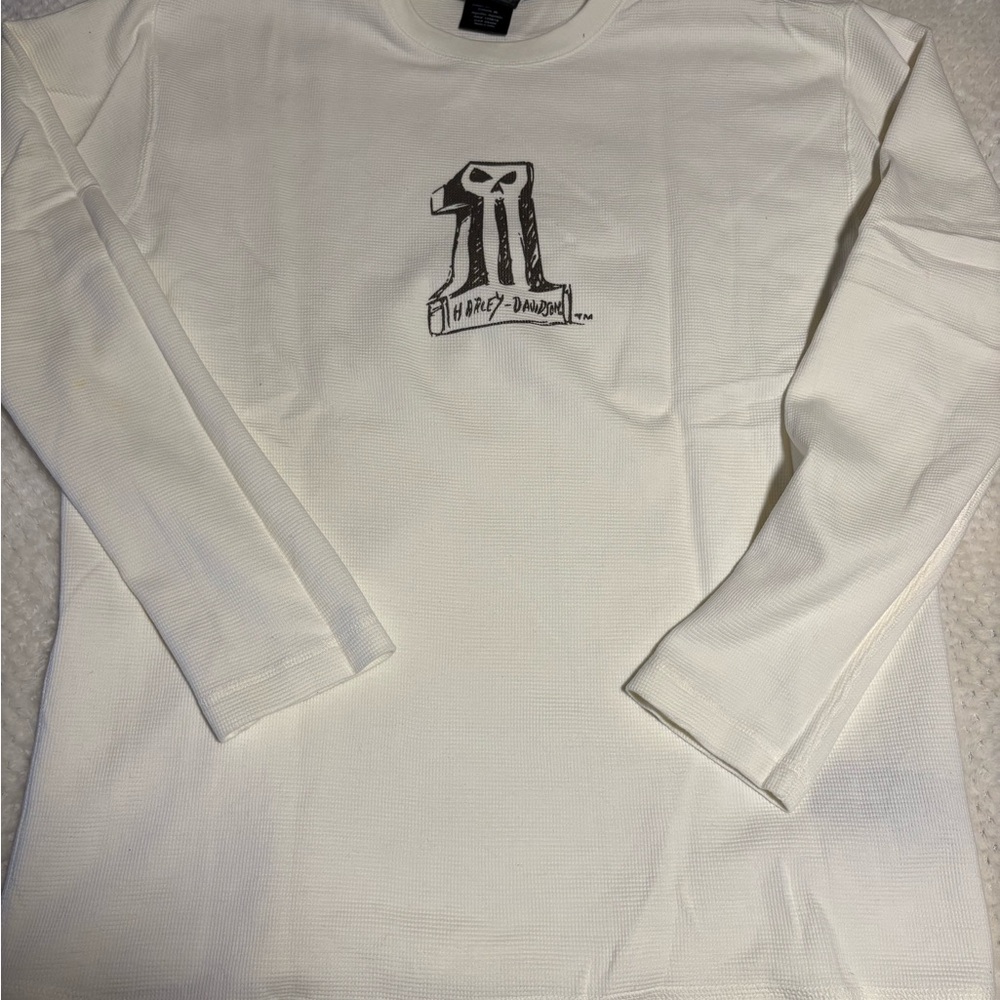 White Harley Davidson Men’s Long Sleeve Shirt